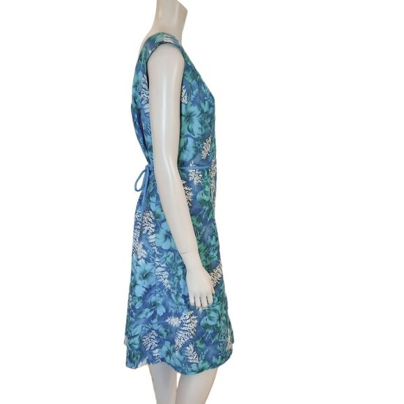 Vintage Dress size XL Tropical Print Soft Cotton with Tie Waist — Maternity Suit - Picture 4 of 9